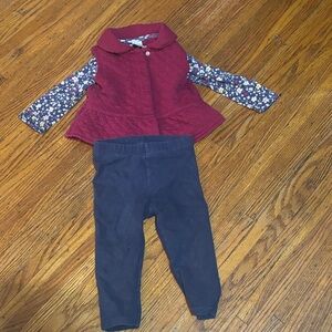 Carter's Burgundy Quilted Vest Set